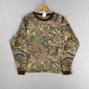 Vintage Camo Shirt Men 2XL Multicolor Advantage Long Sleeve Crewneck Hunting USA